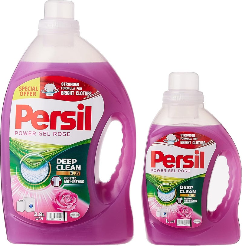 Persil Power Gel Liquid Laundry Detergent, With Deep Clean Technology, Rose, 2.9L +1L - Image 1